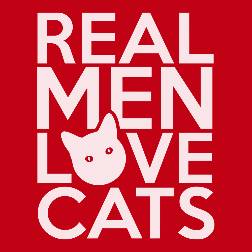 Real Men Love Cats T-Shirt RED