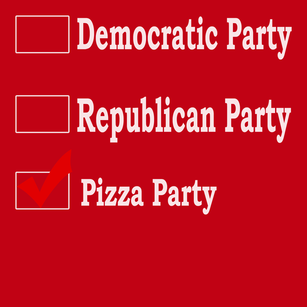 Republican Party Democrat Party Pizza Party T-Shirt RED