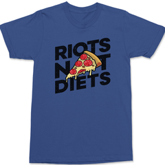 Riots Not Diets Pizza T-Shirt BLUE