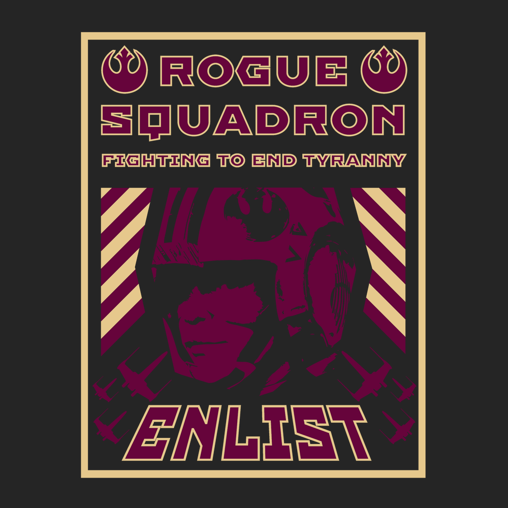 Rogue Squadron Fighting To End Tyranny T-Shirt BLACK
