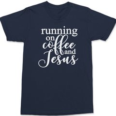 Running on Coffee and Jesus T-Shirt Navy