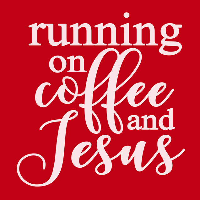 Running on Coffee and Jesus T-Shirt RED