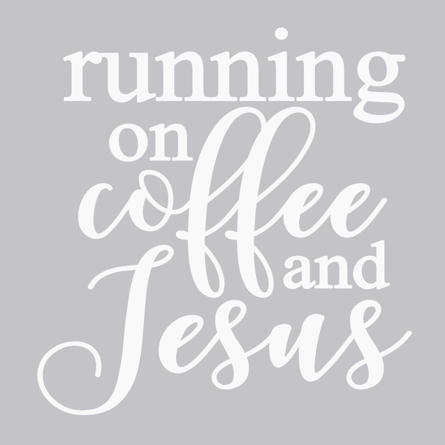 Running on Coffee and Jesus T-Shirt SILVER