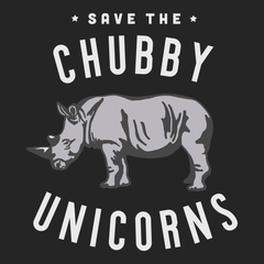 Save The Chubby Unicorns T-Shirt BLACK