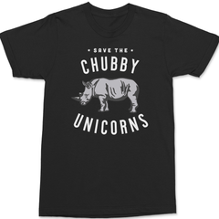 Save The Chubby Unicorns T-Shirt BLACK