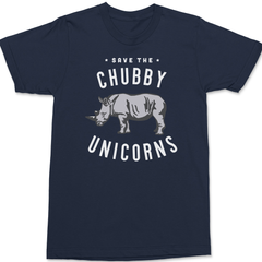 Save The Chubby Unicorns T-Shirt NAVY