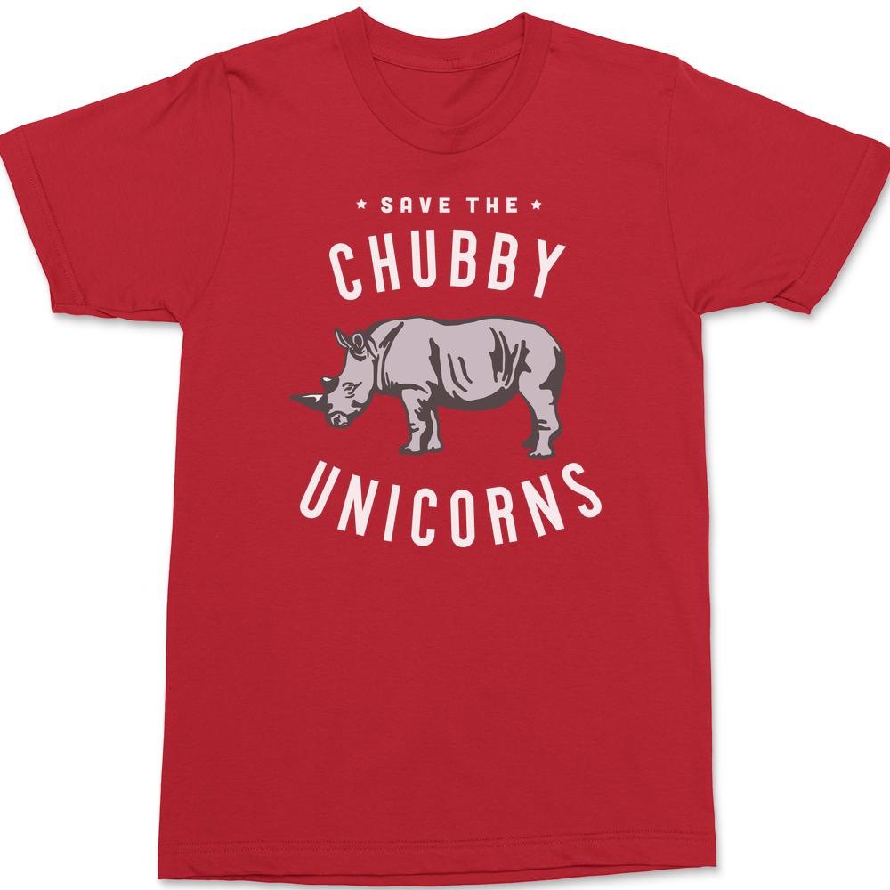 Save The Chubby Unicorns T-Shirt RED