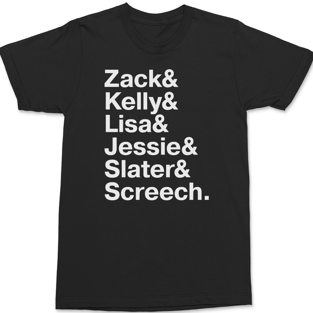 Saved By The Bell Names T-Shirt BLACK