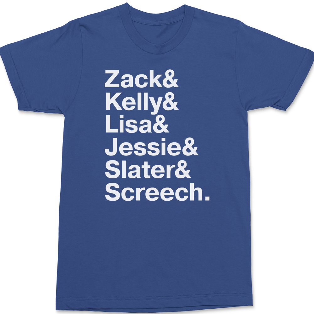 Saved By The Bell Names T-Shirt BLUE