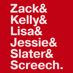 Saved By The Bell Names T-Shirt RED