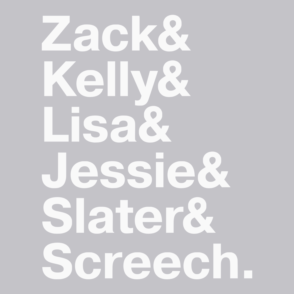 Saved By The Bell Names T-Shirt SILVER