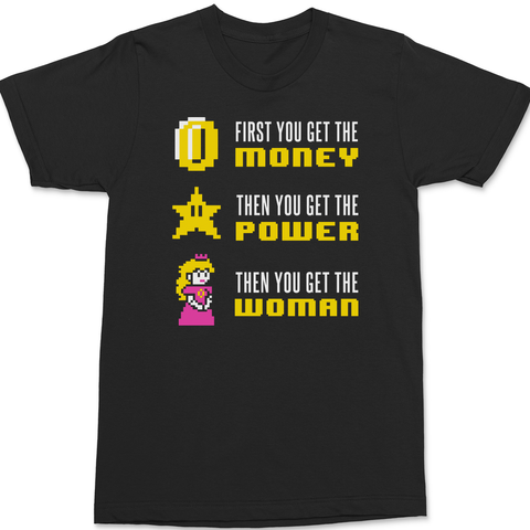 Scarface Mario Money Power Woman T-Shirt BLACK