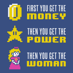 Scarface Mario Money Power Woman T-Shirt BLUE