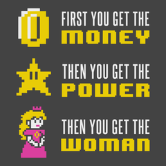 Scarface Mario Money Power Woman T-Shirt CHARCOAL