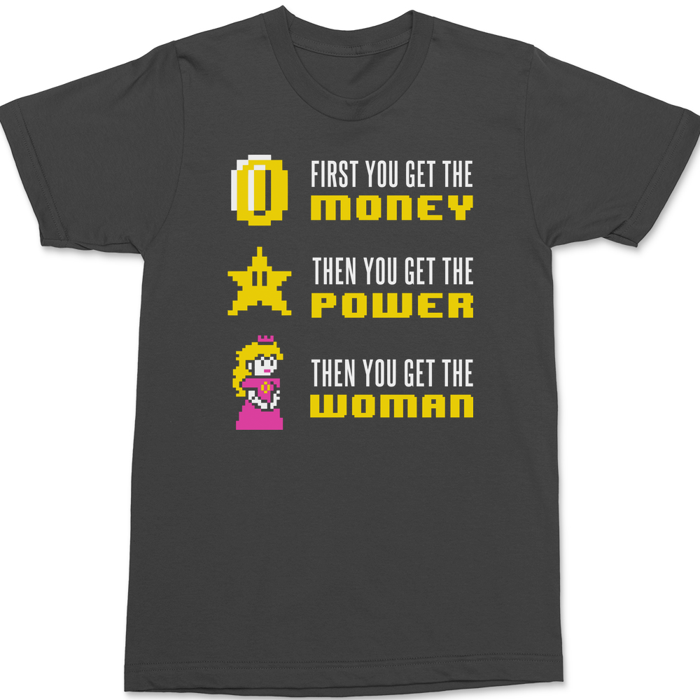 Scarface Mario Money Power Woman T-Shirt CHARCOAL