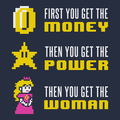 Scarface Mario Money Power Woman T-Shirt NAVY