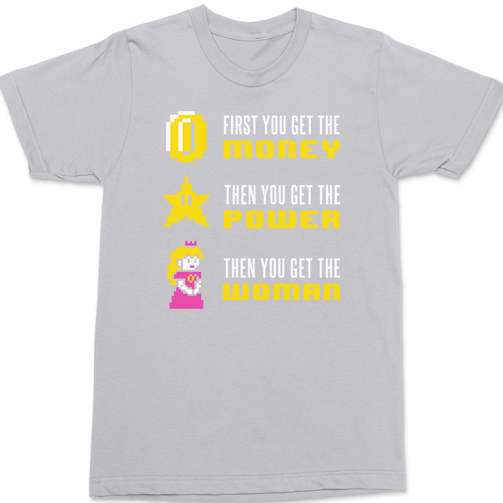 Scarface Mario Money Power Woman T-Shirt SILVER