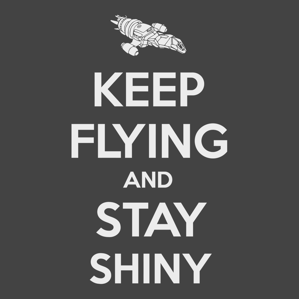 Serenity Keep Flying and Stay Shiny T-Shirt CHARCOAL