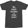 Serenity Keep Flying and Stay Shiny T-Shirt CHARCOAL
