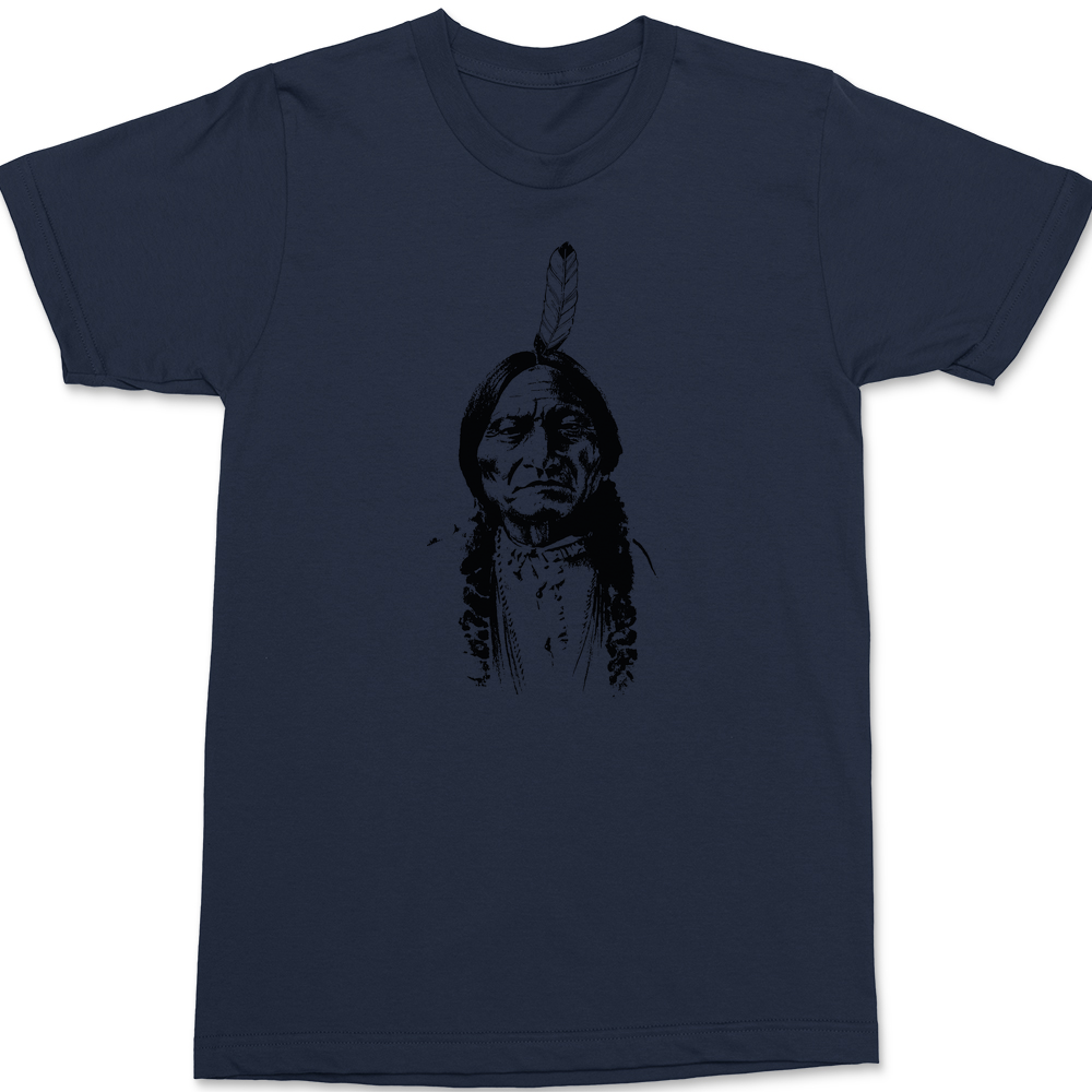 Sitting Bull Indian T-Shirt NAVY