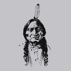 Sitting Bull Indian T-Shirt SILVER