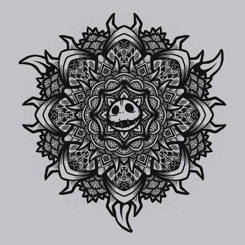 Skellington Mandala T-Shirt SILVER