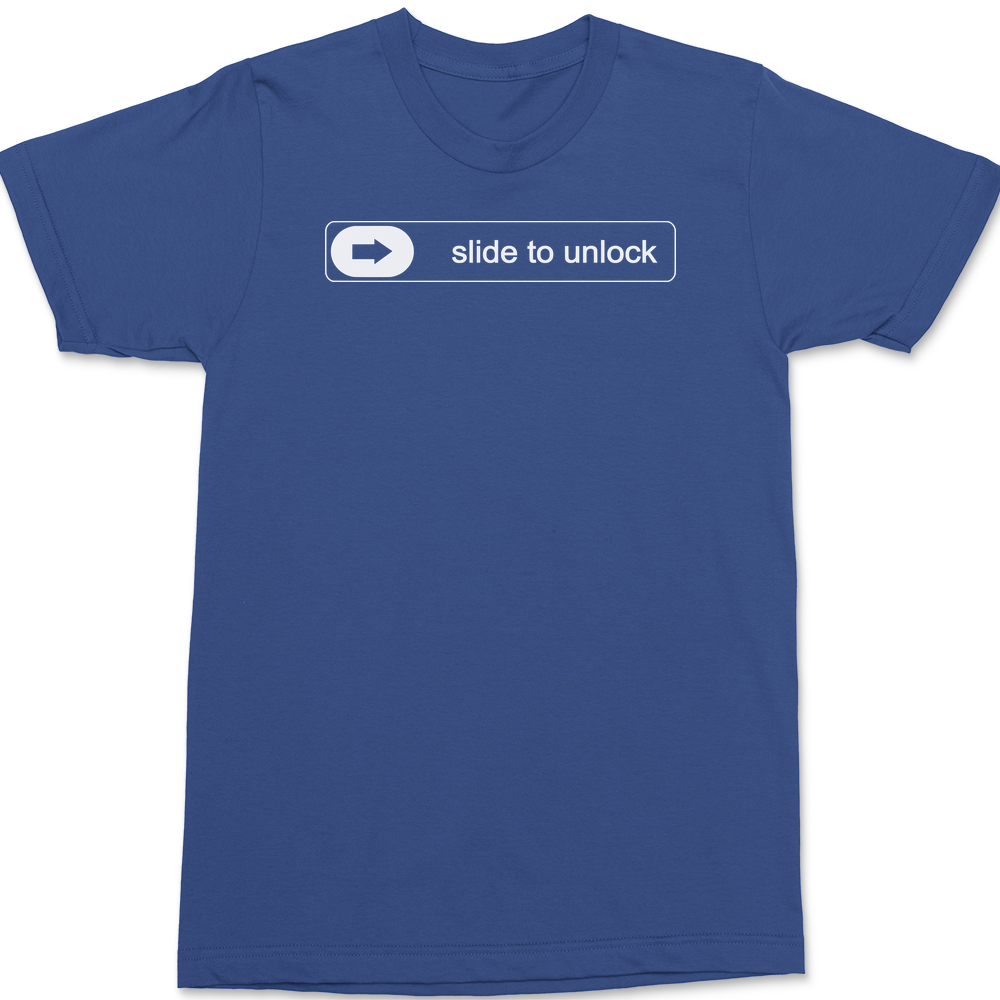 Slide To Unlock T-Shirt BLUE