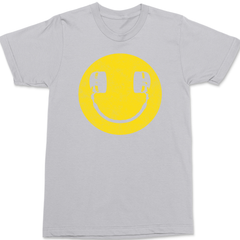 Smiley Face Headphones T-Shirt SILVER