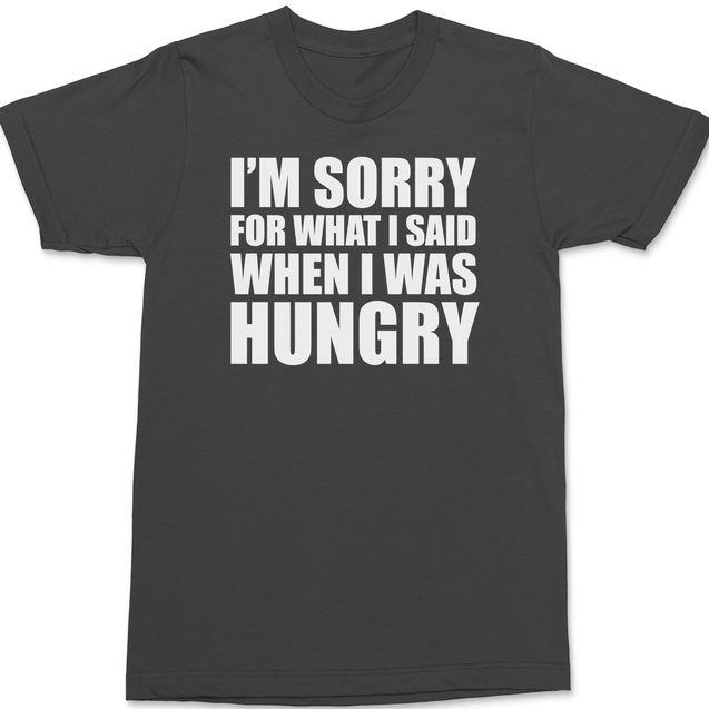 Sorry For What I Said When I Was Hungry T-Shirt CHARCOAL