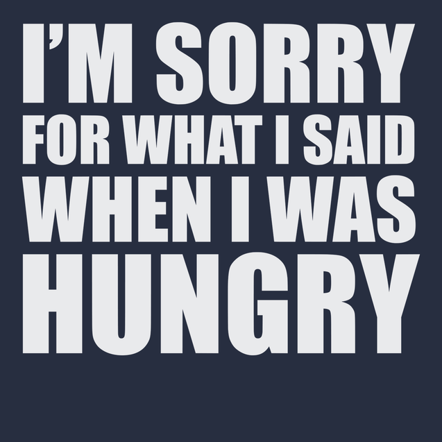 Sorry For What I Said When I Was Hungry T-Shirt NAVY