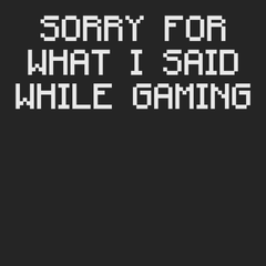Sorry For What I Said While Gaming T-Shirt BLACK