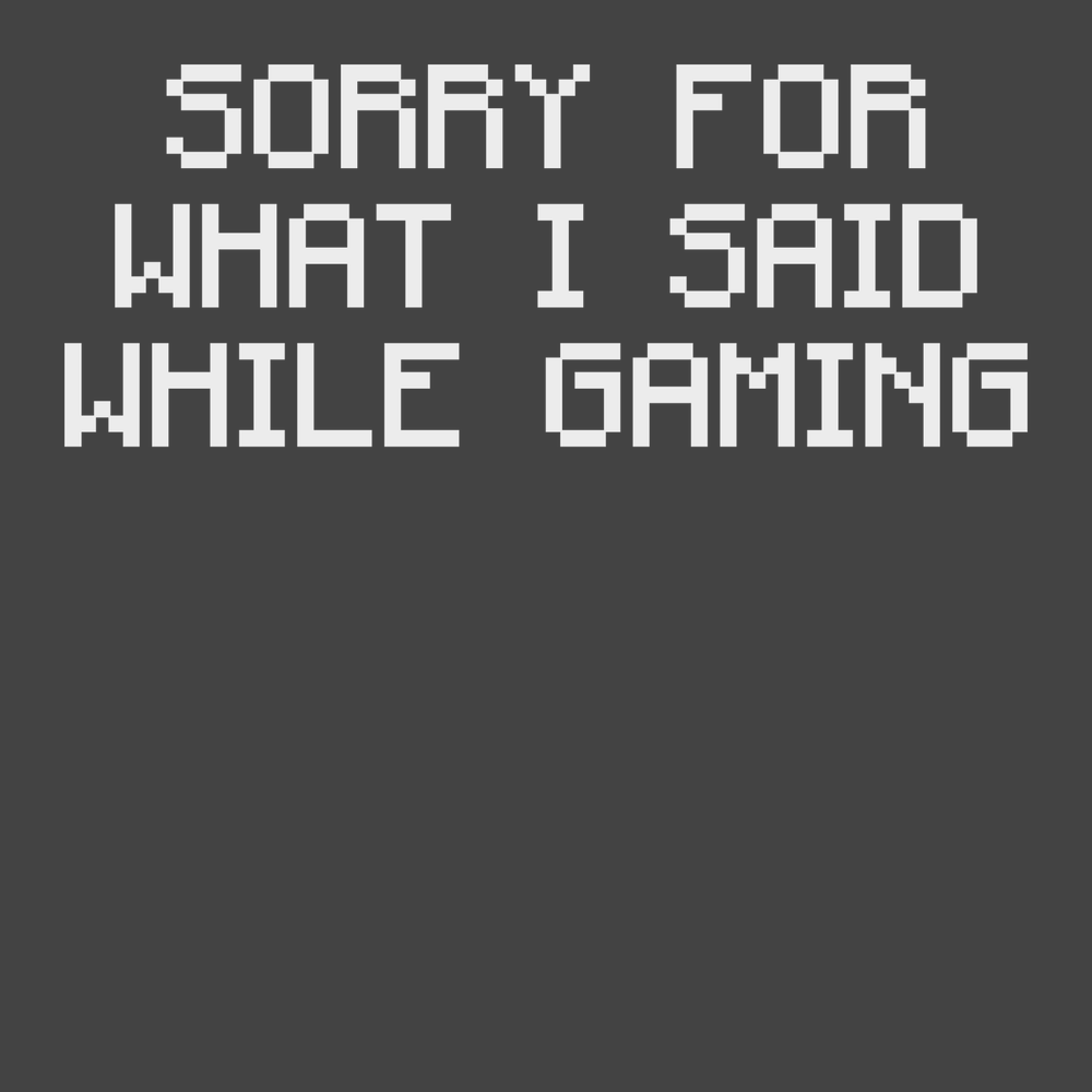 Sorry For What I Said While Gaming T-Shirt CHARCOAL