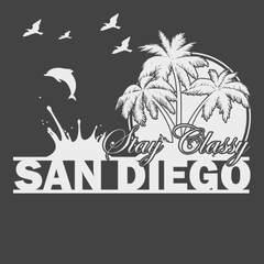 Stay Classy San Diego T-Shirt CHARCOAL