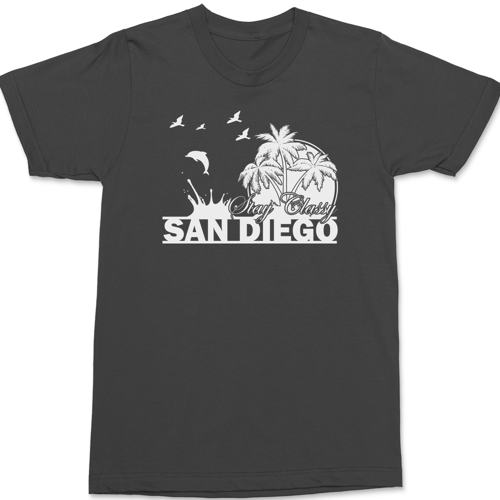 Stay Classy San Diego T-Shirt CHARCOAL