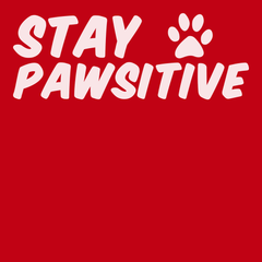 Stay Pawsitive T-Shirt RED
