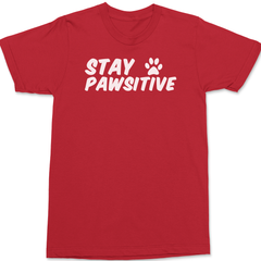 Stay Pawsitive T-Shirt RED