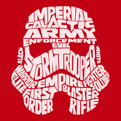 Storm Trooper Typography T-Shirt RED