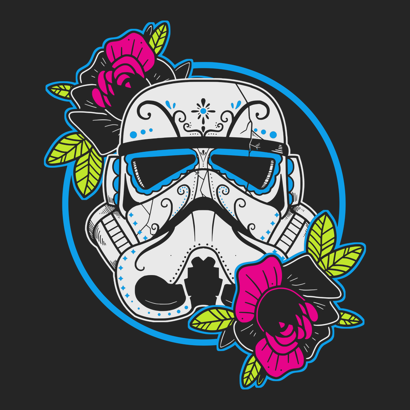 Stormtrooper Day of The Dead T-Shirt BLACK