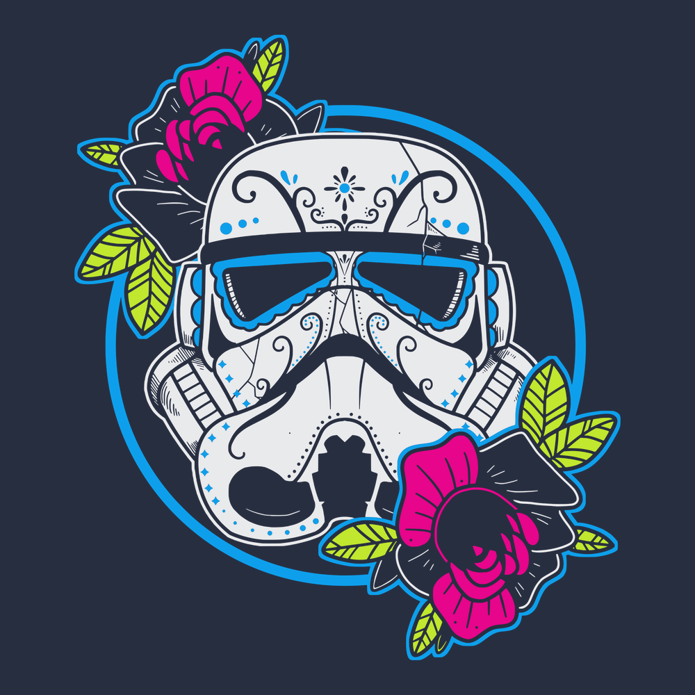 Stormtrooper Day of The Dead T-Shirt NAVY