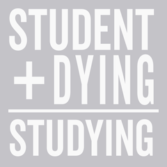 Student Plus Dying Studying T-Shirt SILVER