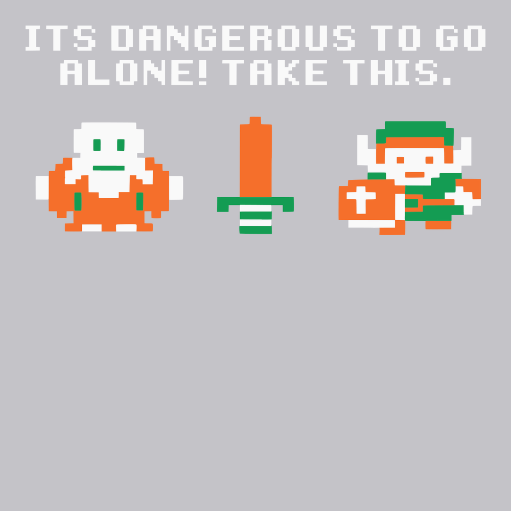 Take This It's Dangerous To Go Alone T-Shirt SILVER