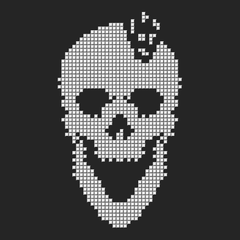 Tetris Skull T-Shirt BLACK