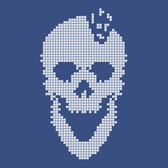 Tetris Skull T-Shirt BLUE