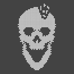 Tetris Skull T-Shirt CHARCOAL