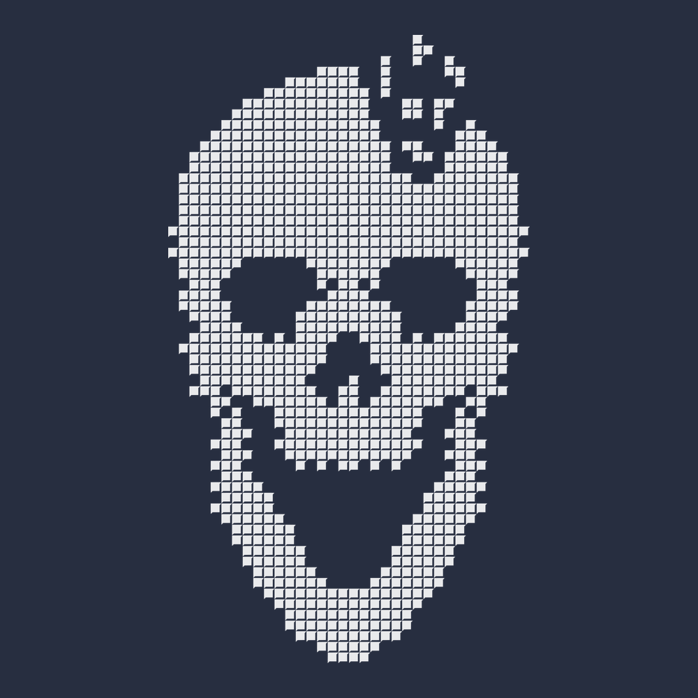 Tetris Skull T-Shirt NAVY
