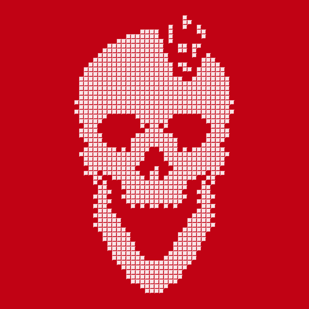 Tetris Skull T-Shirt RED