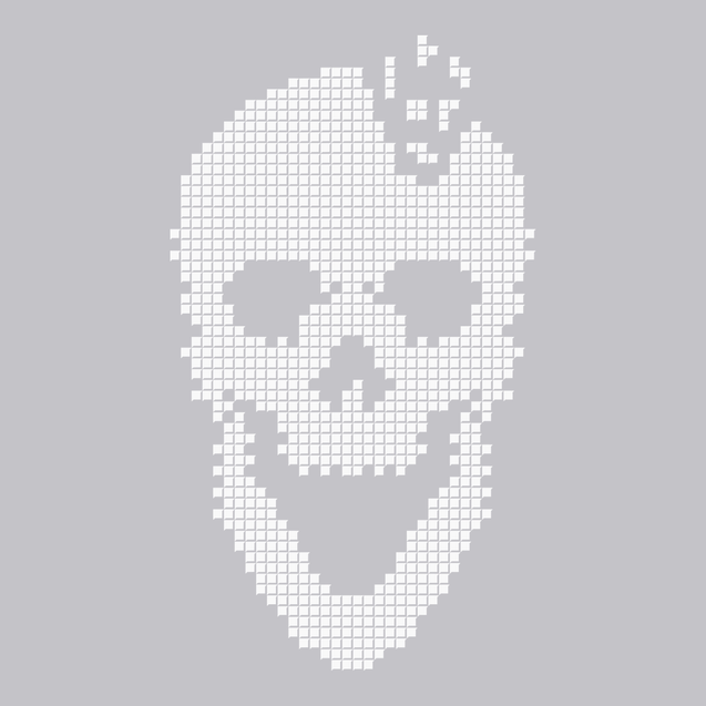 Tetris Skull T-Shirt SILVER