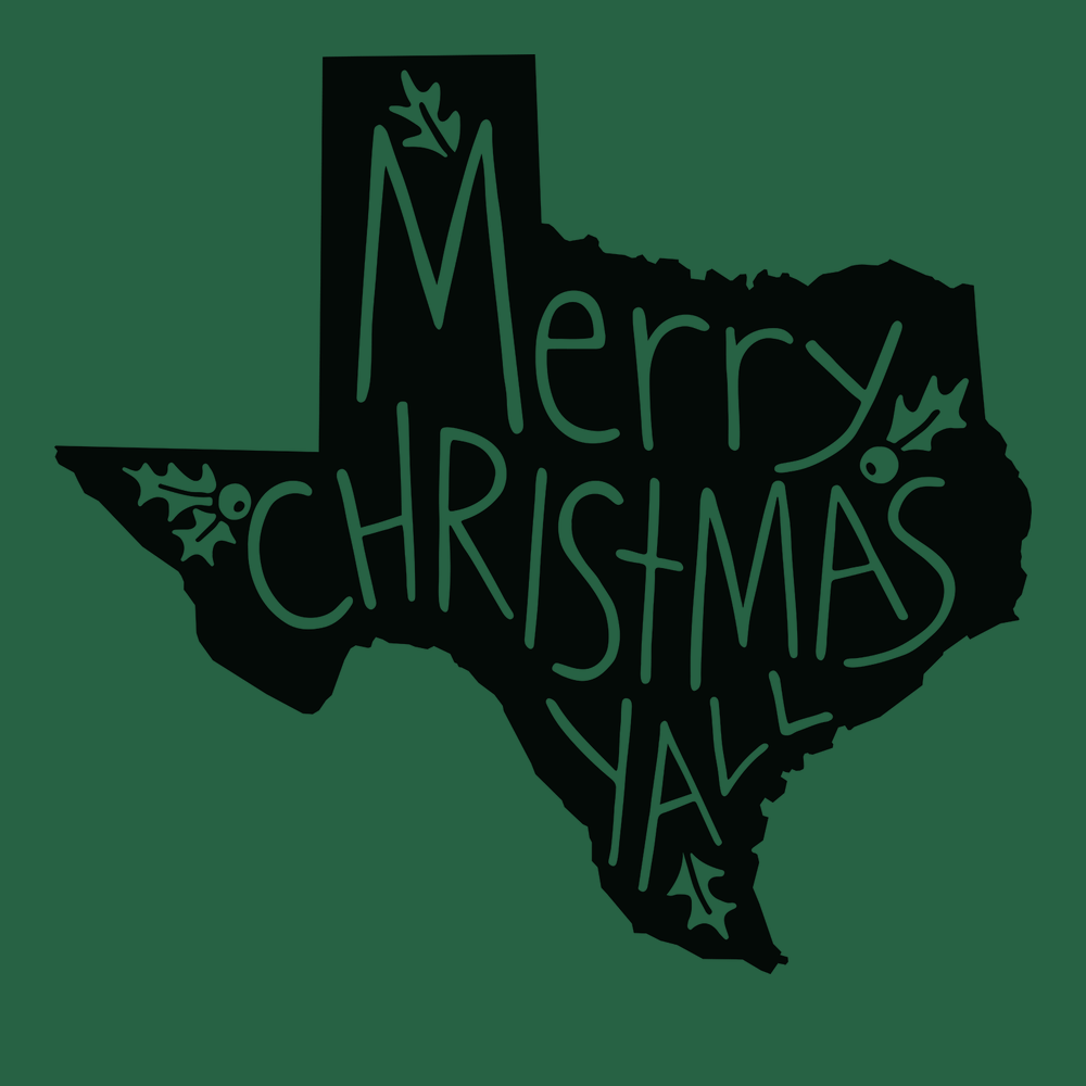 Texas Merry Christmas Yall T-Shirt GREEN
