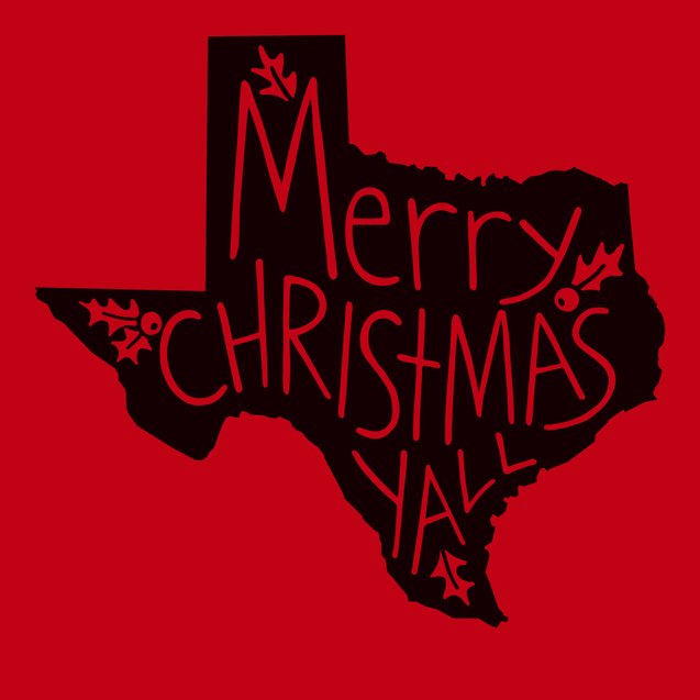 Texas Merry Christmas Yall T-Shirt RED