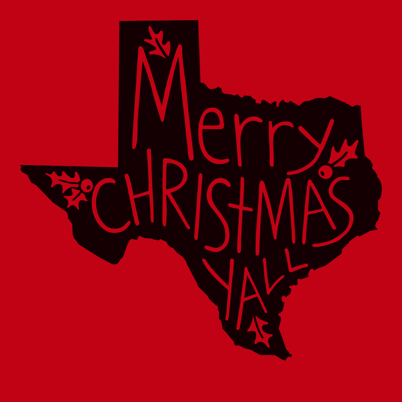 Texas Merry Christmas Yall T-Shirt RED